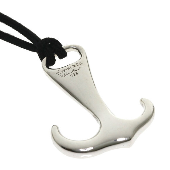 Tiffany Handbags - Tiffany Co Anchor Pendant Black Cord Silver